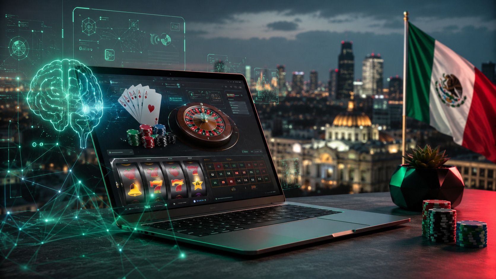 logo de C&oacute;mo est&aacute; influyendo la IA en los casinos online de M&eacute;xico