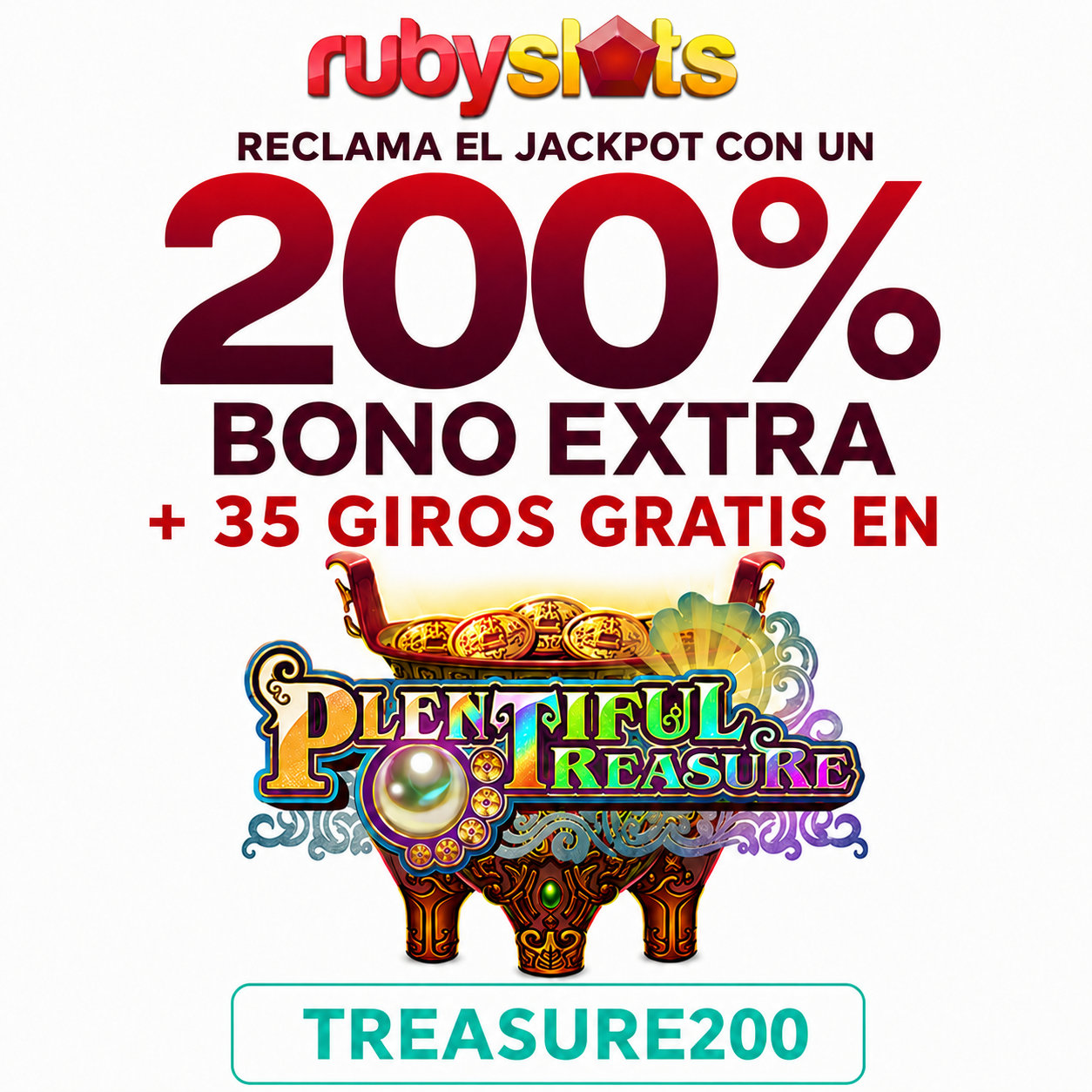 logo de BONO DE BIENVENIDA 200% + 35 GIROS GRATIS EN RUBY SLOTS CASINO