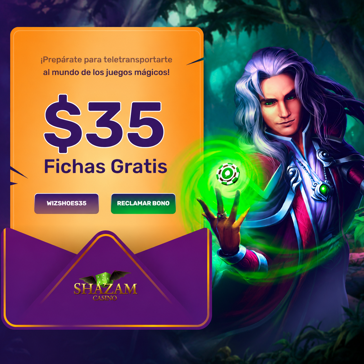logo de 35 GIROS GRATIS EN SHAZAM CASINO