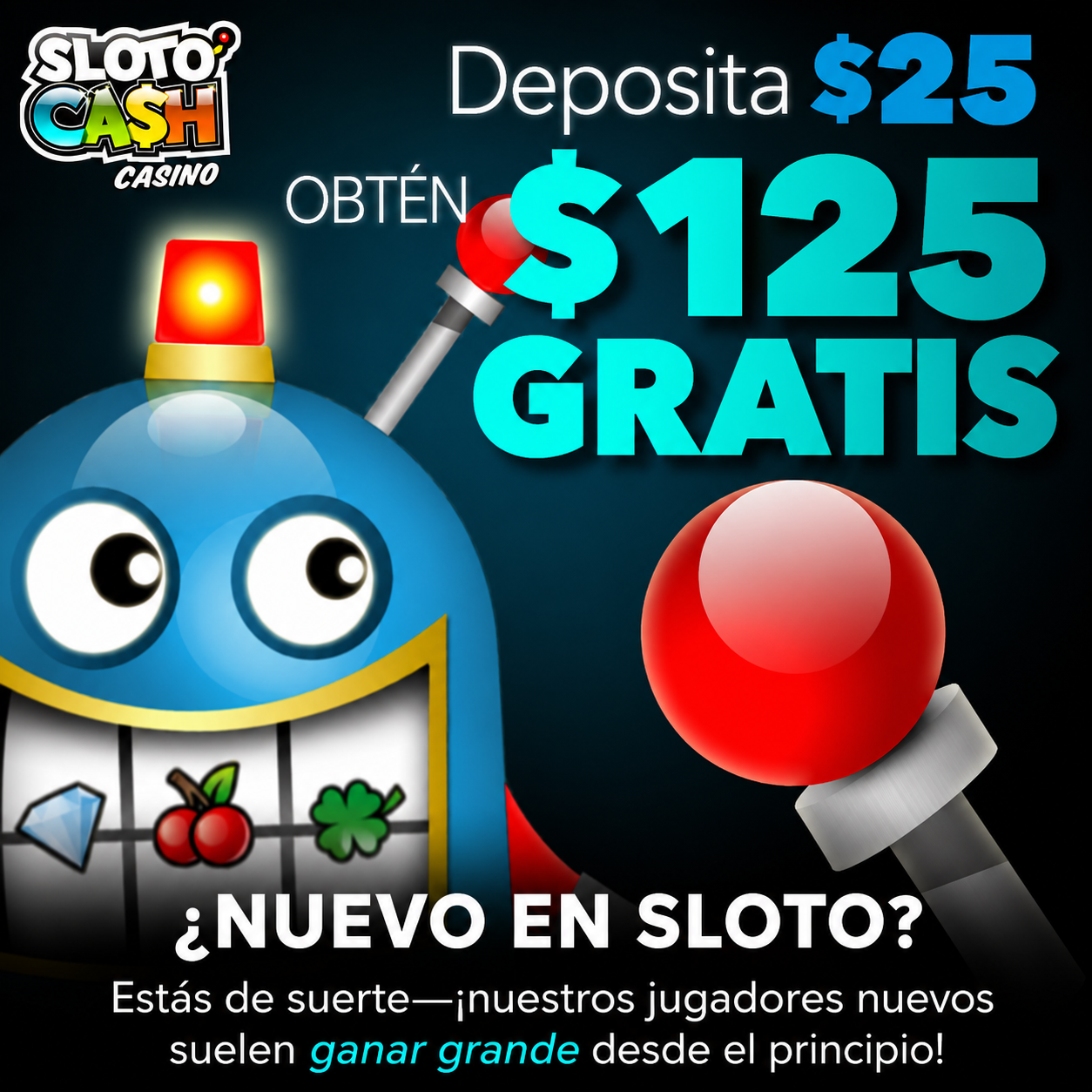 logo de $125 GRATIS en SLOTOCASH CASINO