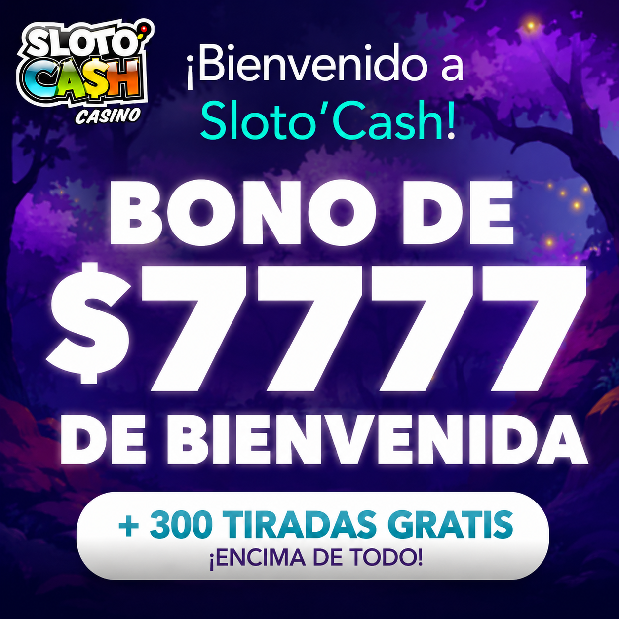 logo de BONO DE BIENVENIDA HASTA $7777 EN SLOTOCASH CASINO