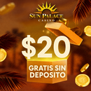 logo de $20 GRATIS sin dep&oacute;sito SUN PALACE CASINO