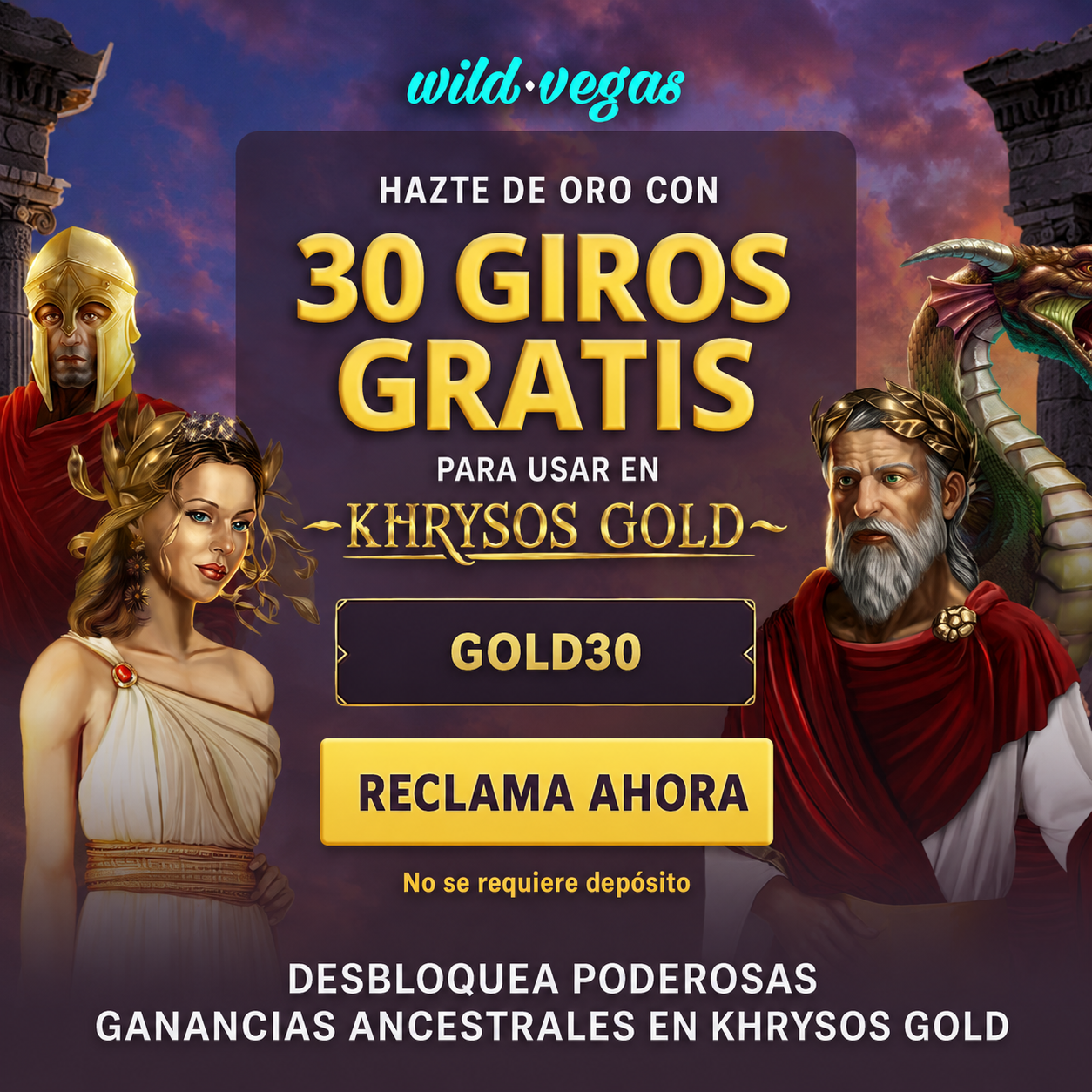 logo de 30 GIROS GRATIS SIN DEP&Oacute;SITO EN WILD VEGAS CASINO
